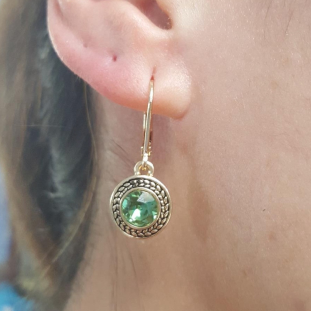 Color Declaration Swarovski Lever-Back Drop Earrng